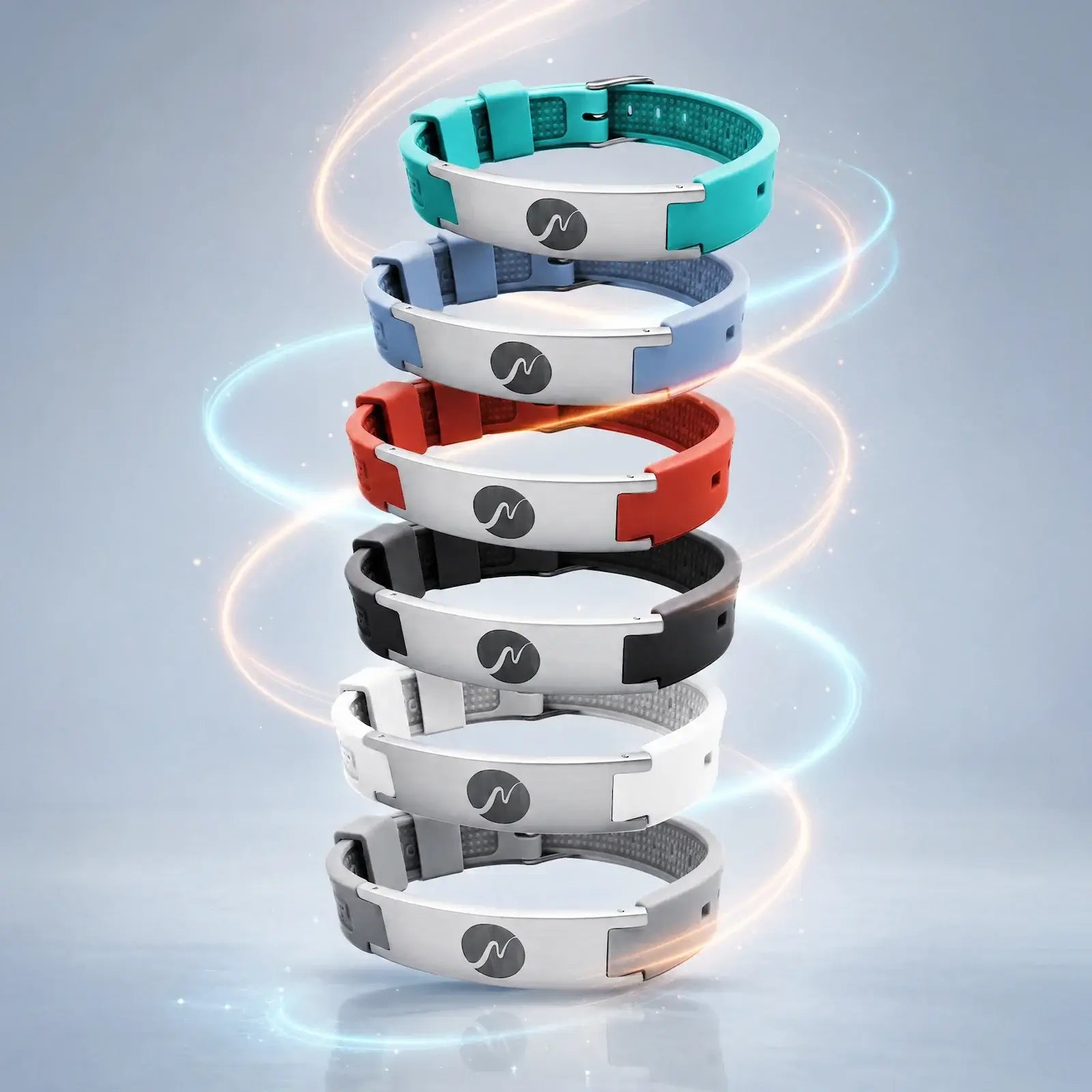 neowake Energy Bracelet in mehreren Farben mit Edelstahl-Element