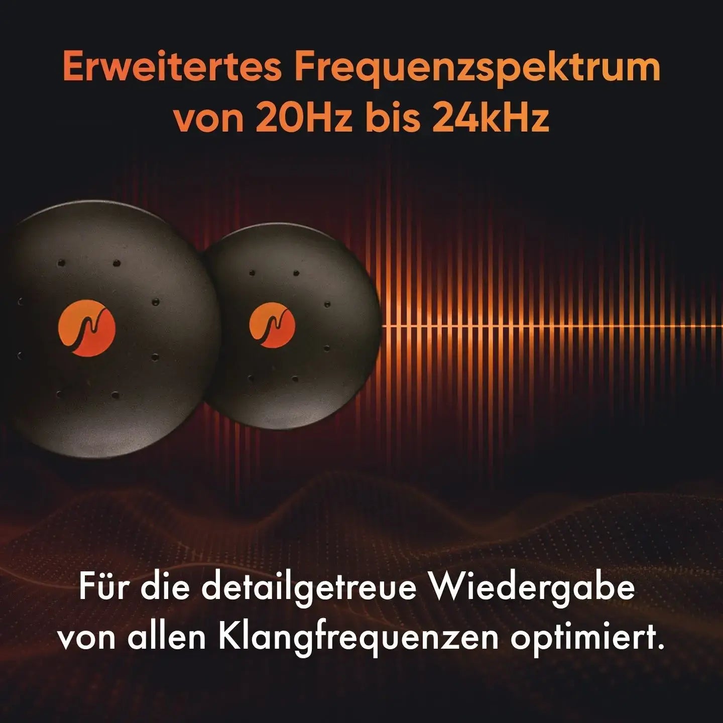 Frequenzspektrum der neowake Sleep Speakers von 20 Hz bis 24 kHz