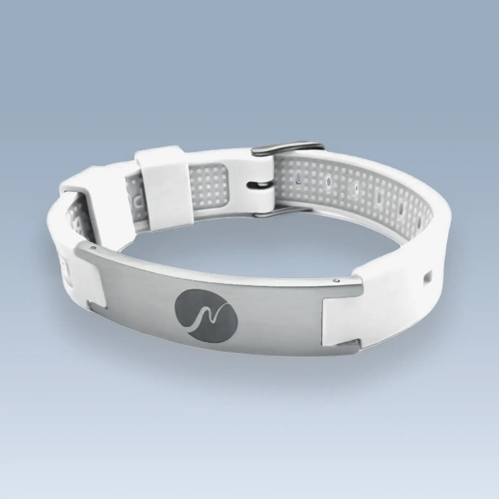 neowake Energy Bracelet in Weiß mit Edelstahl-Element