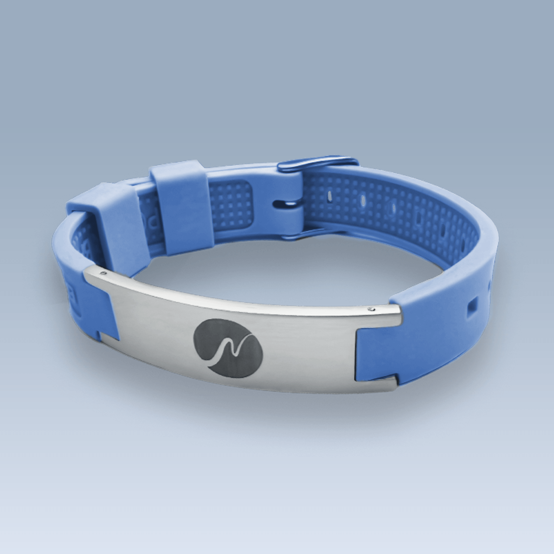 neowake Energy Bracelet in Hellblau mit Edelstahl-Element
