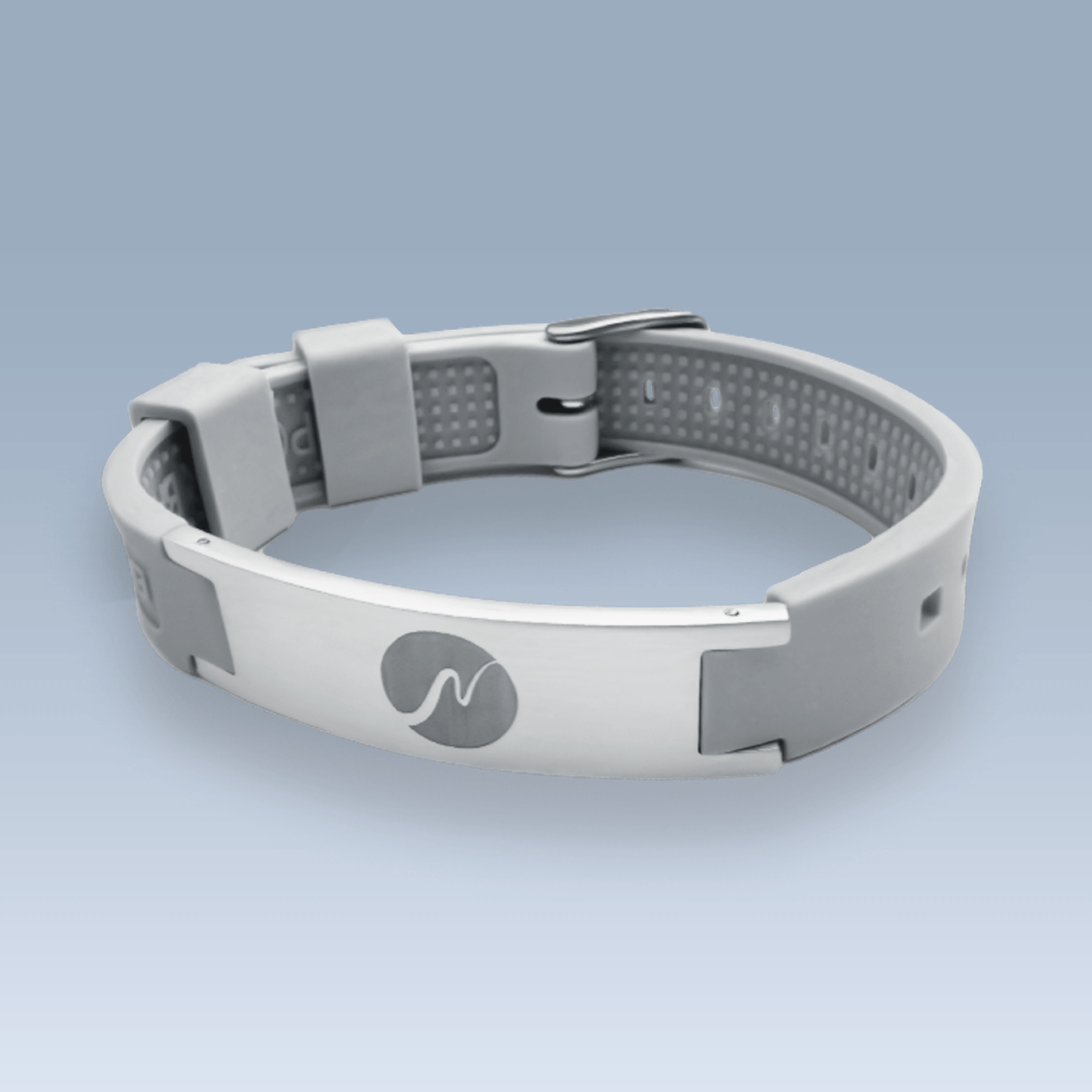 neowake Energy Bracelet in Grau mit Edelstahl-Element