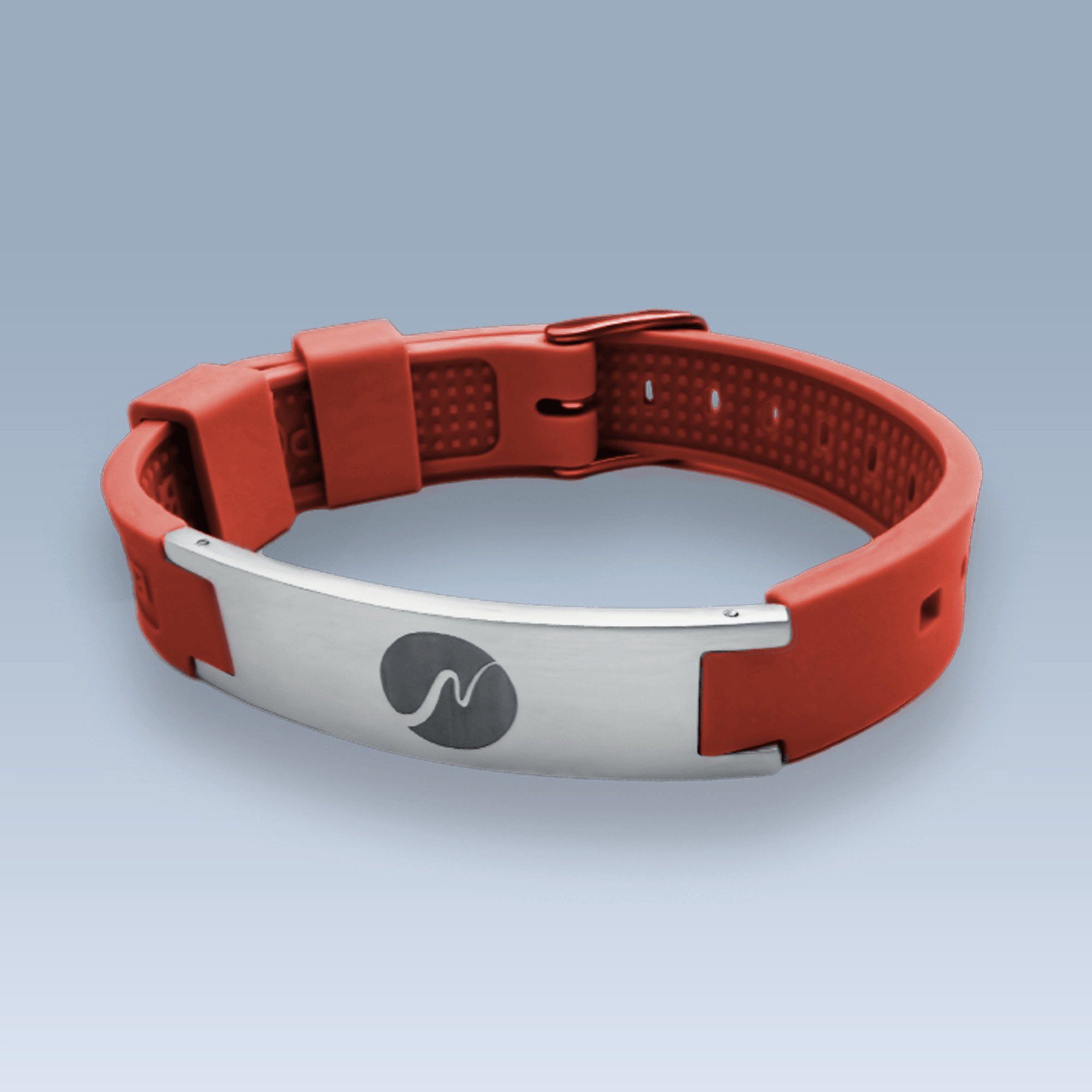 neowake Energy Bracelet in Rot mit Edelstahl-Element
