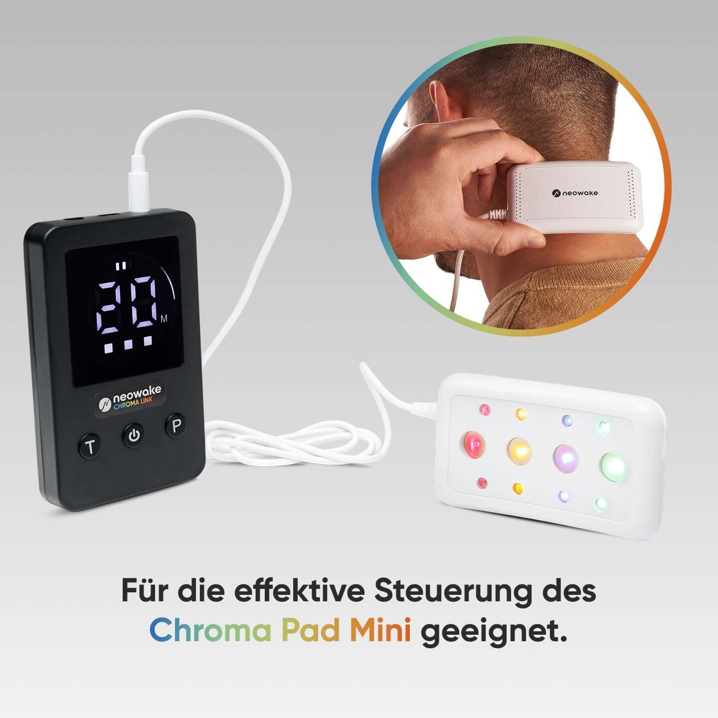 neowake Chroma Link zur Steuerung des Chroma Pad Mini am Nacken